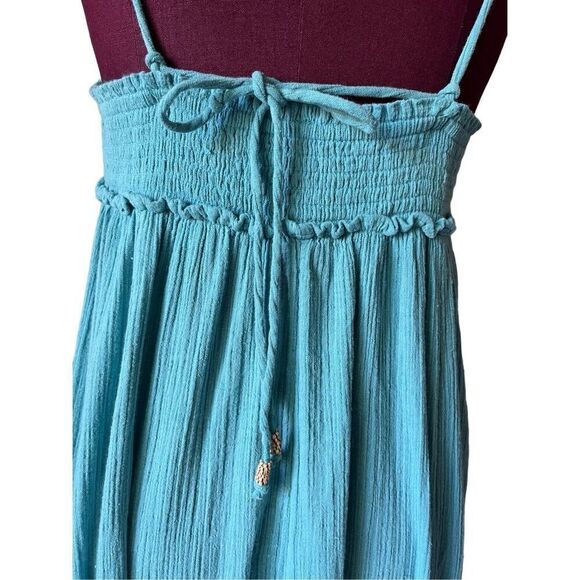 NEW Free People Blue Heat Haze Maxi Dress Size L Endless Summer Linen blend - Picture 8 of 10